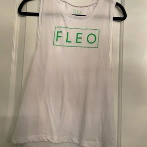 White and lime green Fleo tank